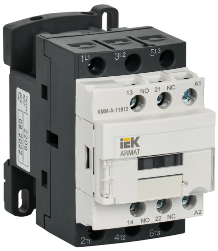 Контактор IEK КМИ-А-11812 LC1D 3п 1НО+1НЗ 18А 400В тип АС3 картинка